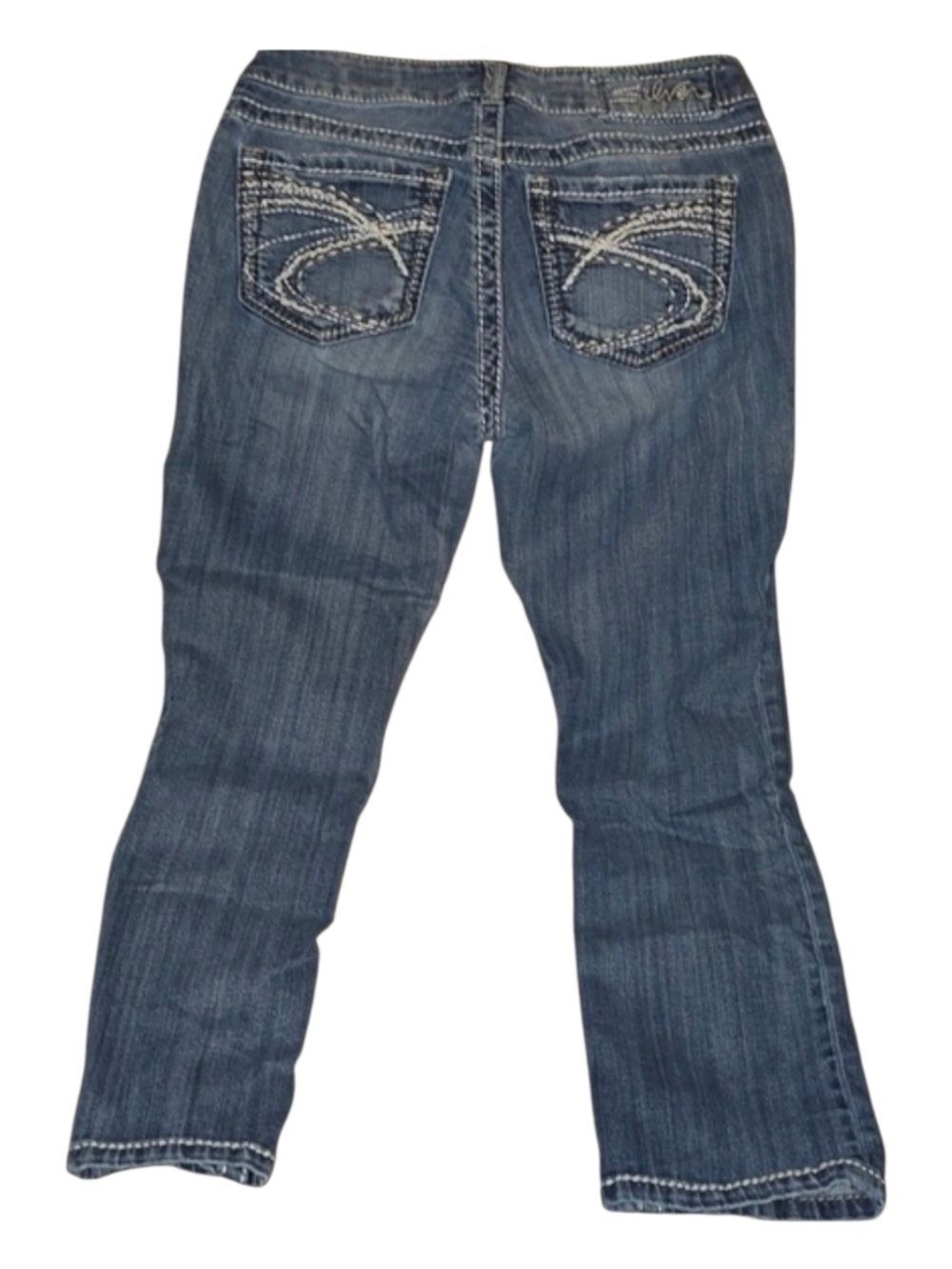 Silver Jeans Women's Size 4 Size 27 Blue Capri Suki Crop Cropped Jeans